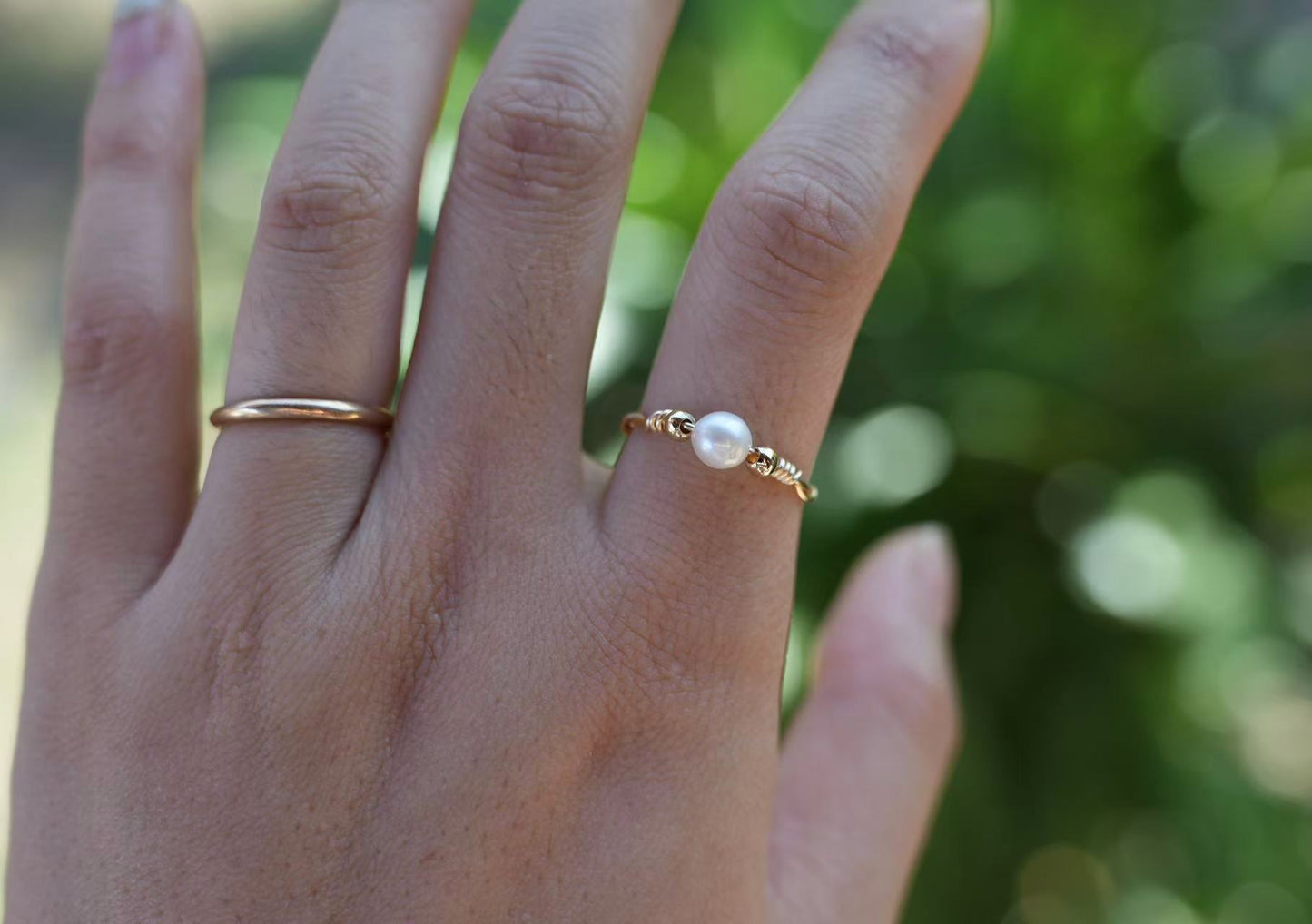 Handmade Elegant Freshwater Pearl Ring-Customizable