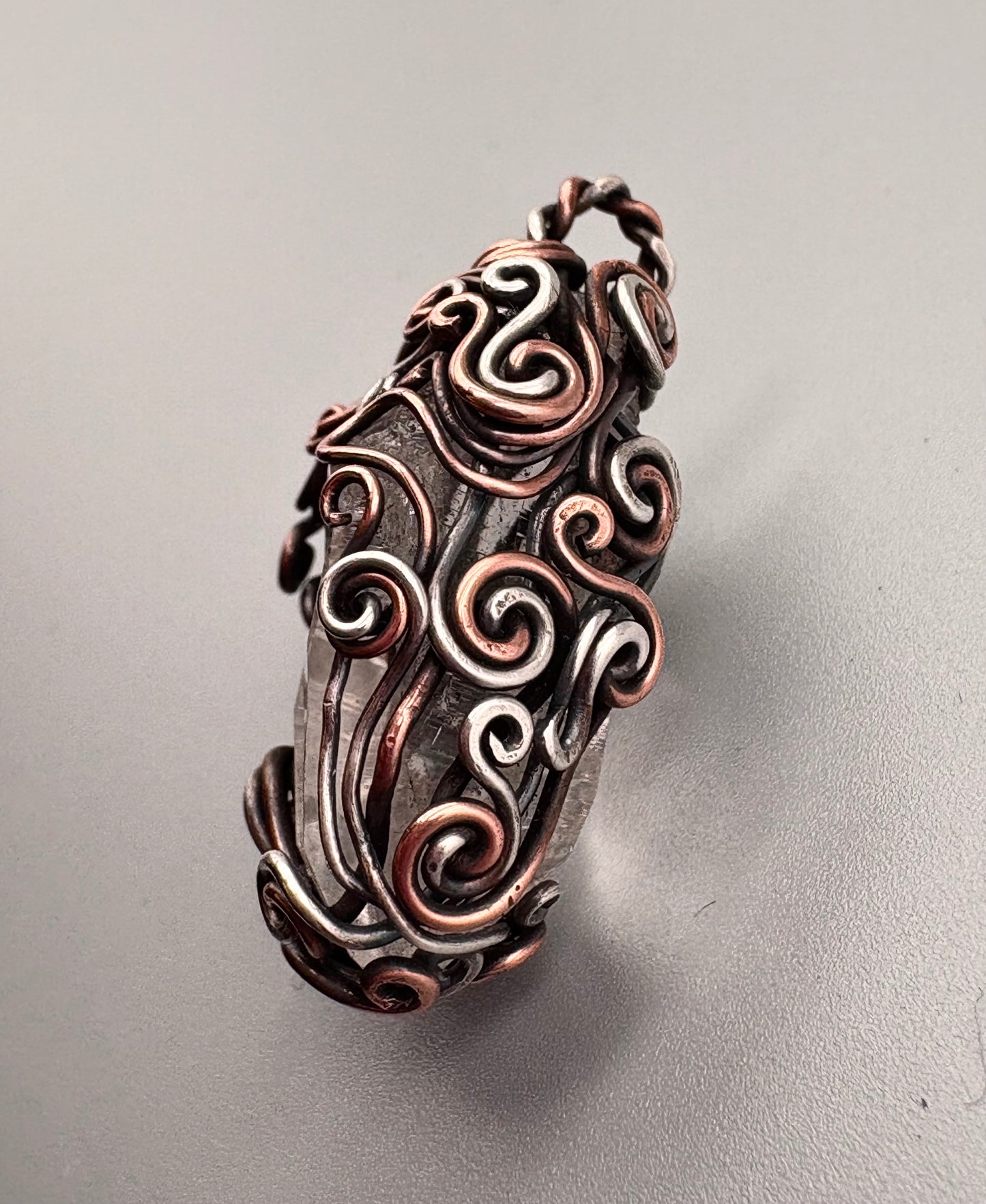 Himalayan Crystal Wire-wrapped Pendant