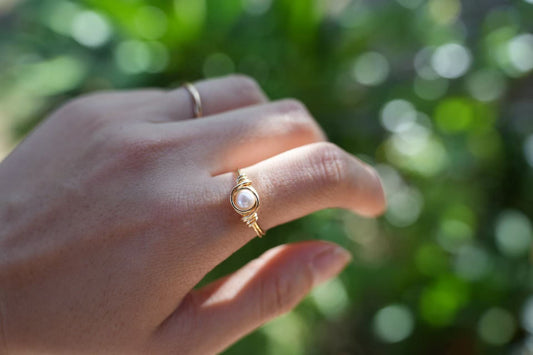 Handmade Class Freshwater Pearl Ring-Customizable