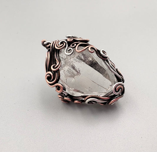 Himalayan Crystal Wire-wrapped Pendant