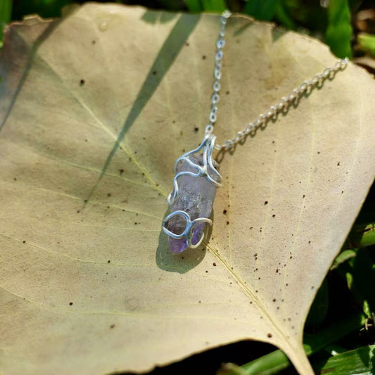 mini Silver crystal pendant